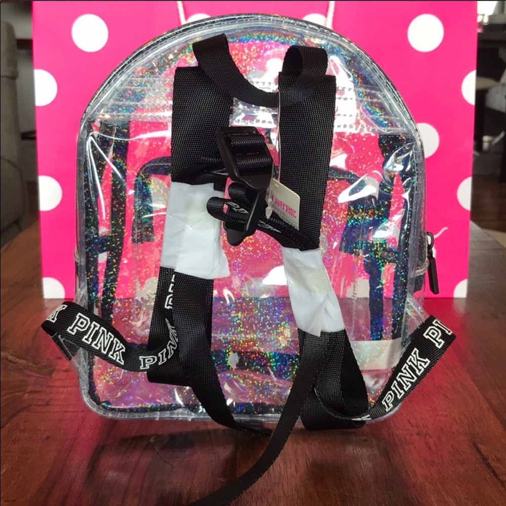 VS PINK Iridescent/Hologram Clear Mini Backpack - Picture 5 of 8